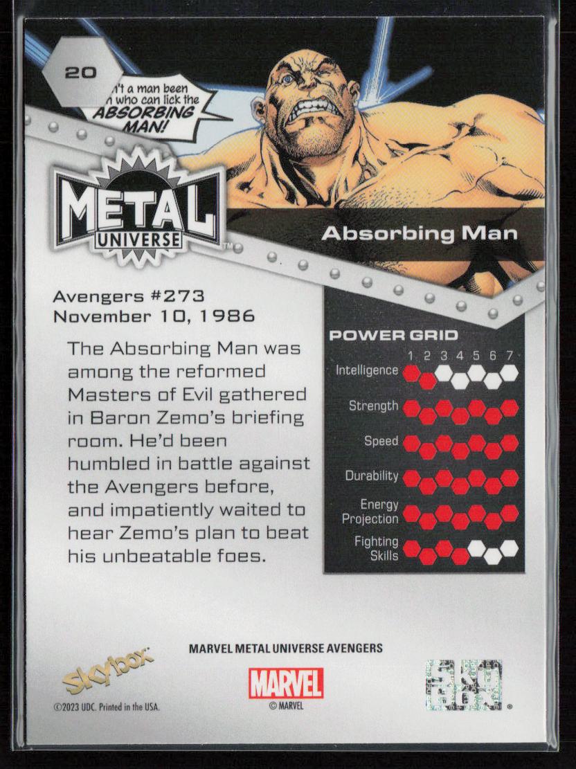 2024 SkyBox Metal Universe Marvel Avengers #20 Absorbing Man