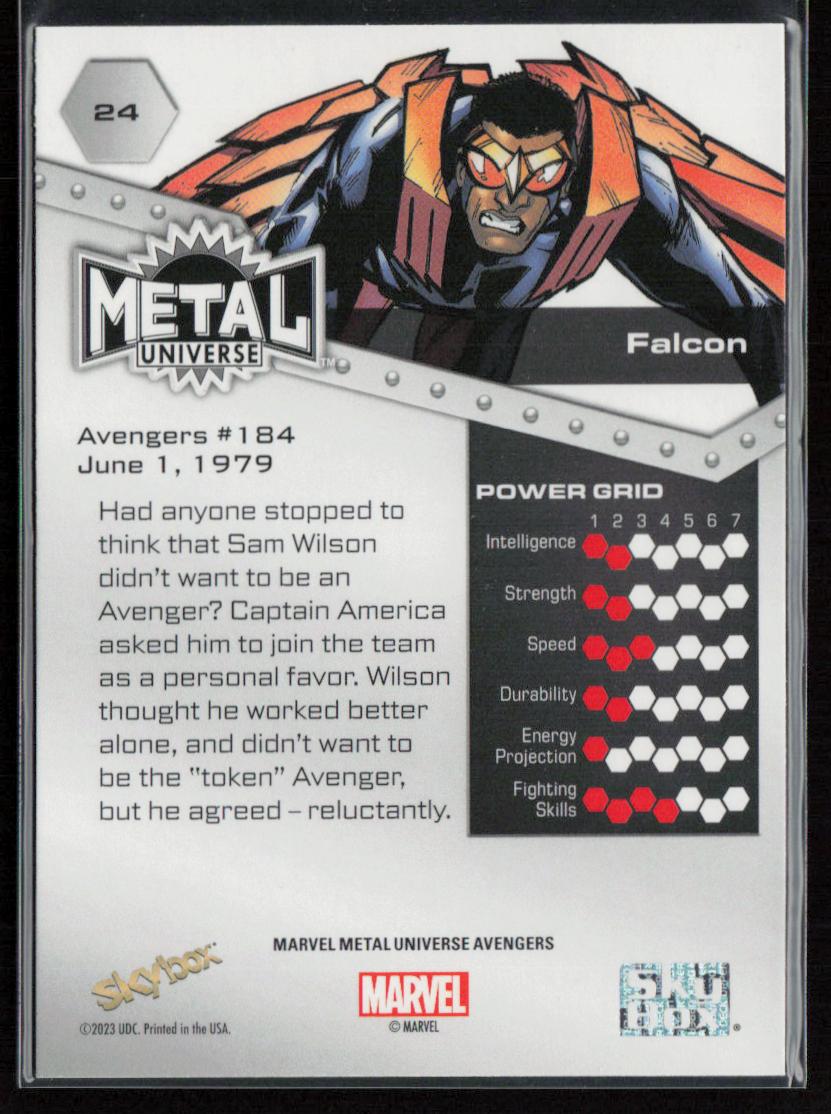 2024 SkyBox Metal Universe Marvel Avengers #24 Falcon
