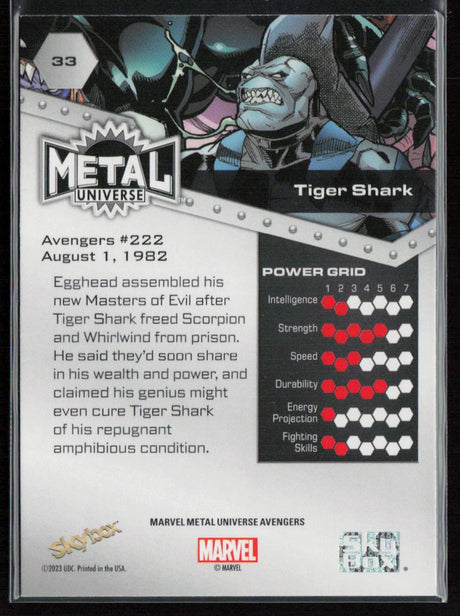 2024 SkyBox Metal Universe Marvel Avengers #33 Tiger Shark