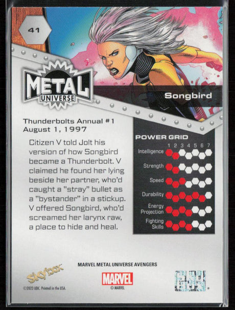2024 SkyBox Metal Universe Marvel Avengers #41 Songbird