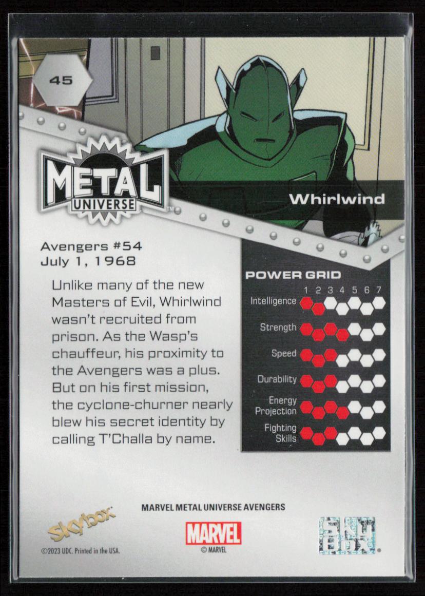 2024 SkyBox Metal Universe Marvel Avengers #45 Whirlwind