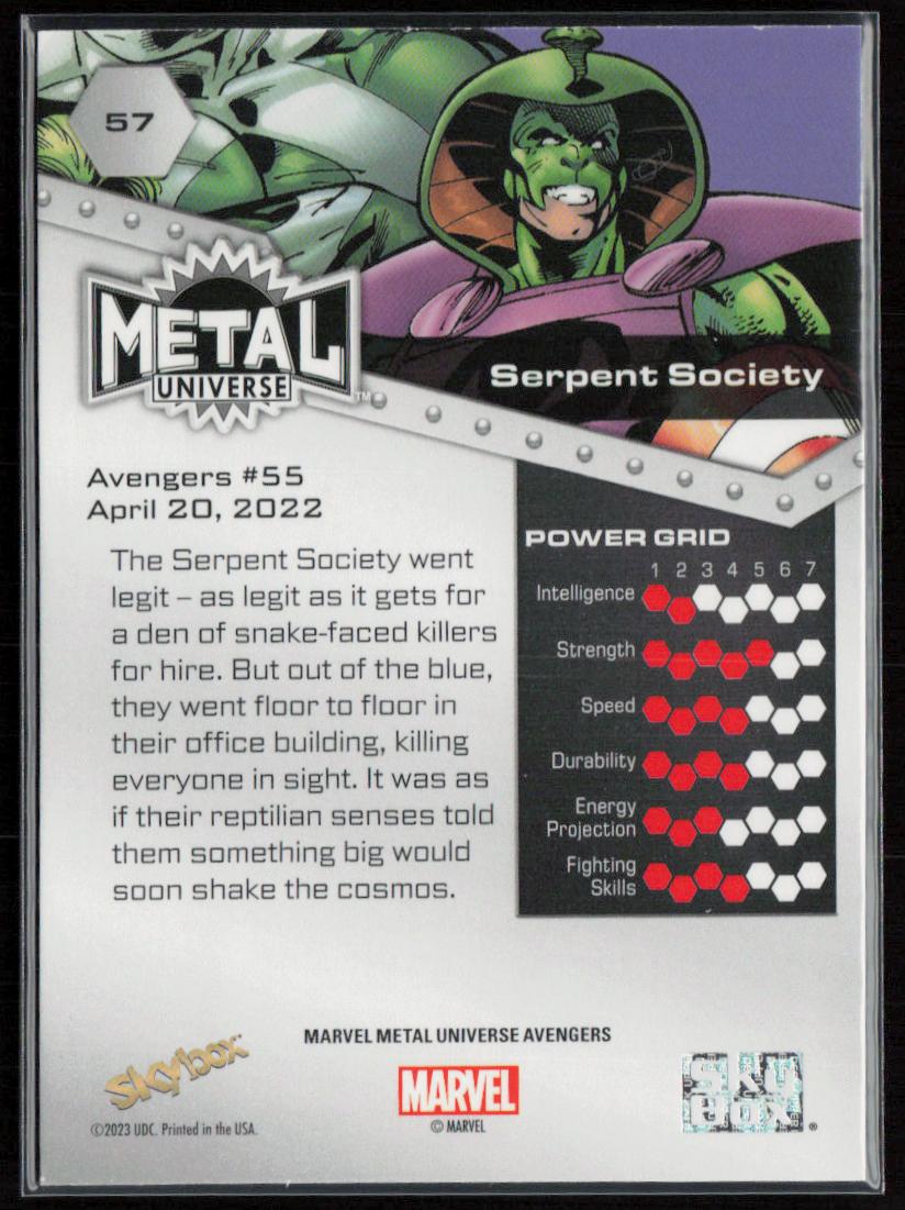2024 SkyBox Metal Universe Marvel Avengers #57 Serpent Society