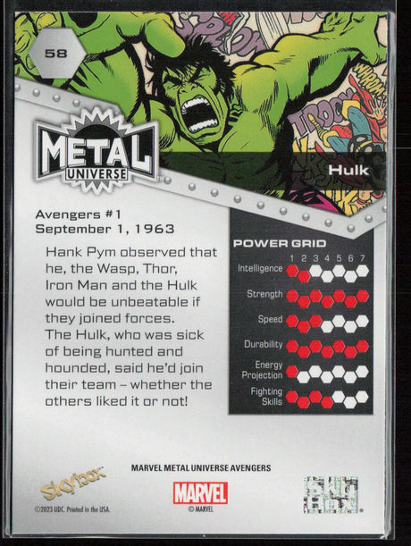 2024 SkyBox Metal Universe Marvel Avengers #58 Hulk