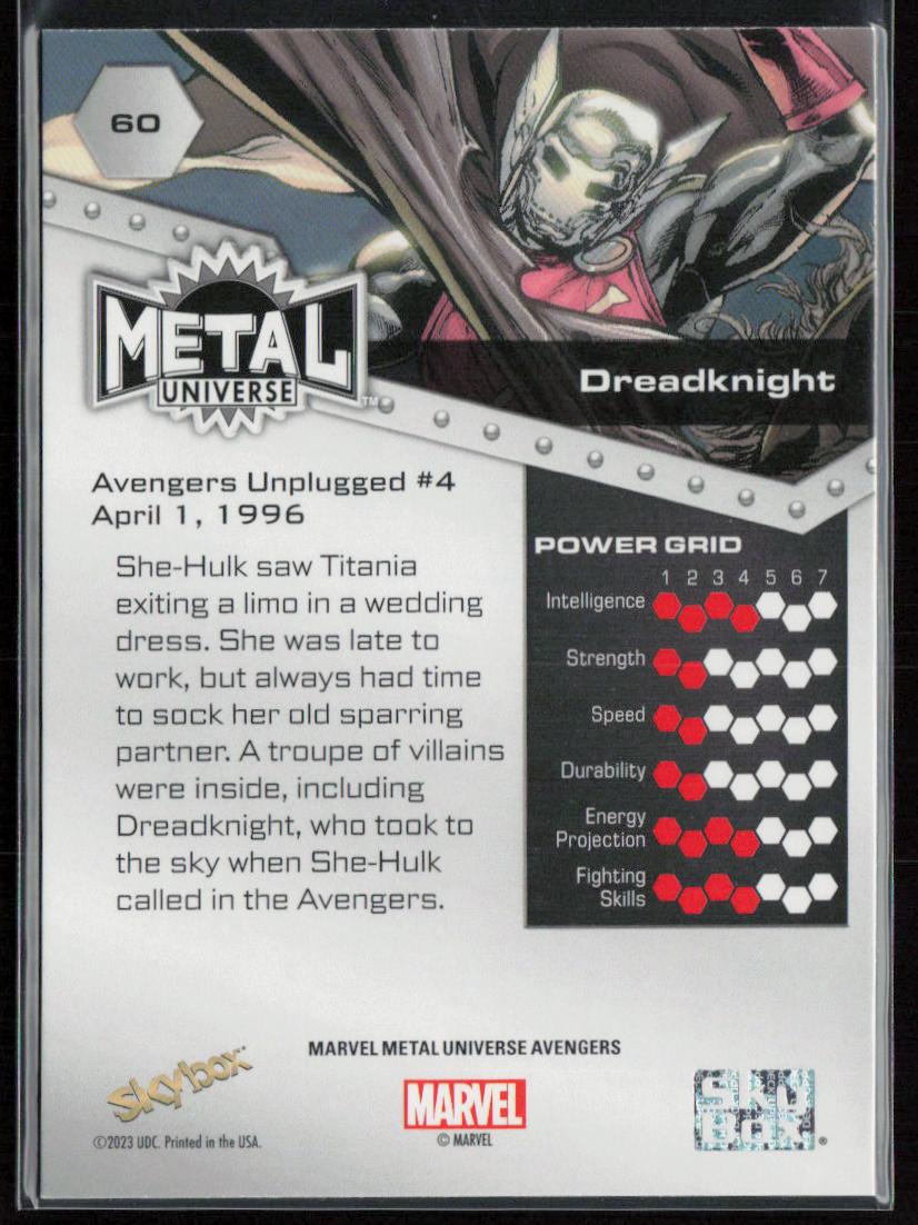 2024 SkyBox Metal Universe Marvel Avengers #60 Dreadknight