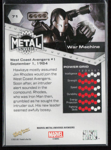 2024 SkyBox Metal Universe Marvel Avengers #71 War Machine