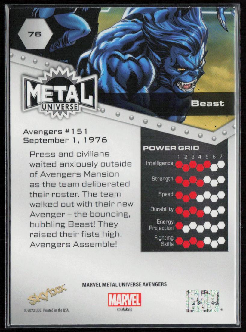 2024 SkyBox Metal Universe Marvel Avengers #76 Beast