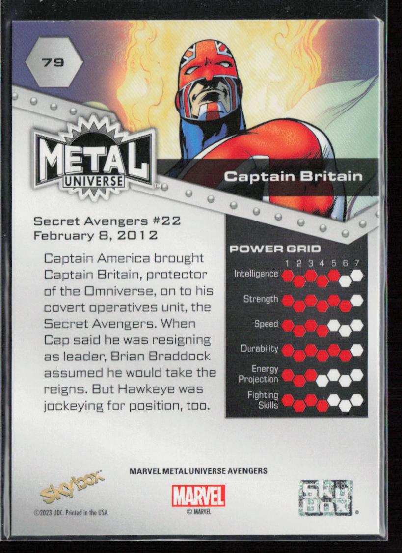 2024 SkyBox Metal Universe Marvel Avengers #79 Captain Britain