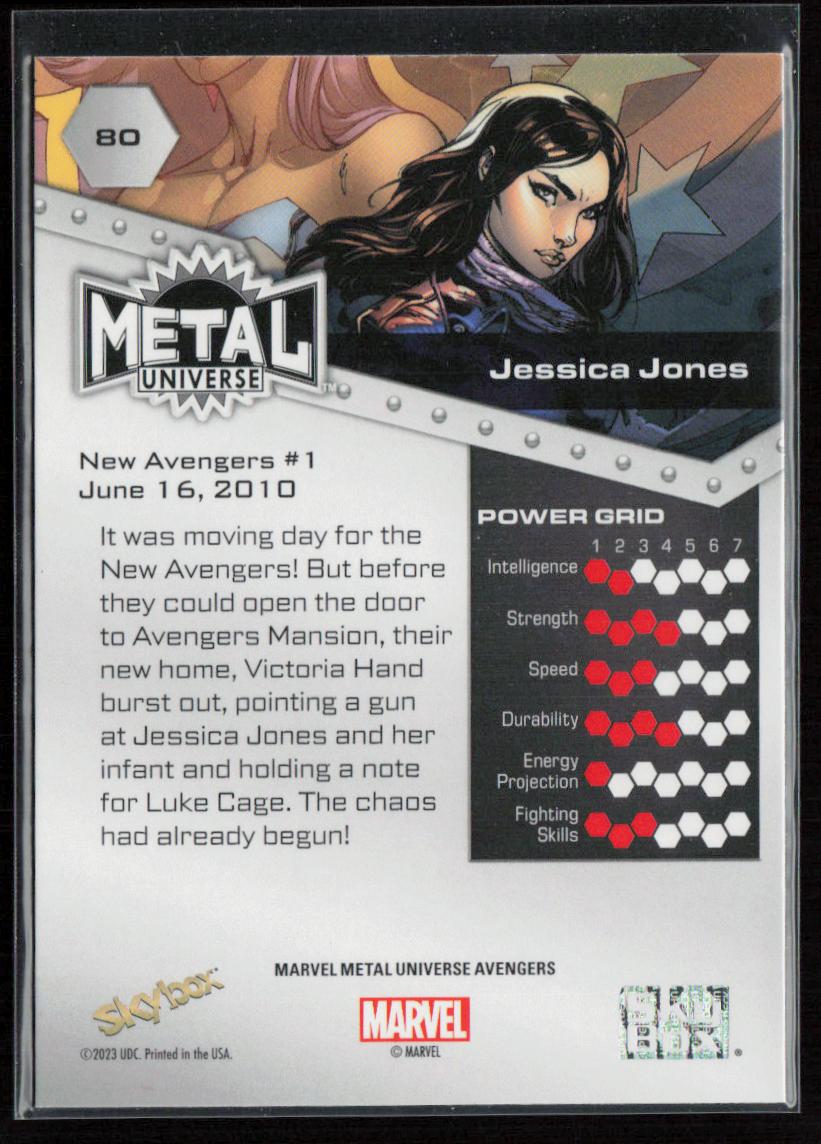 2024 SkyBox Metal Universe Marvel Avengers #80 Jessica Jones