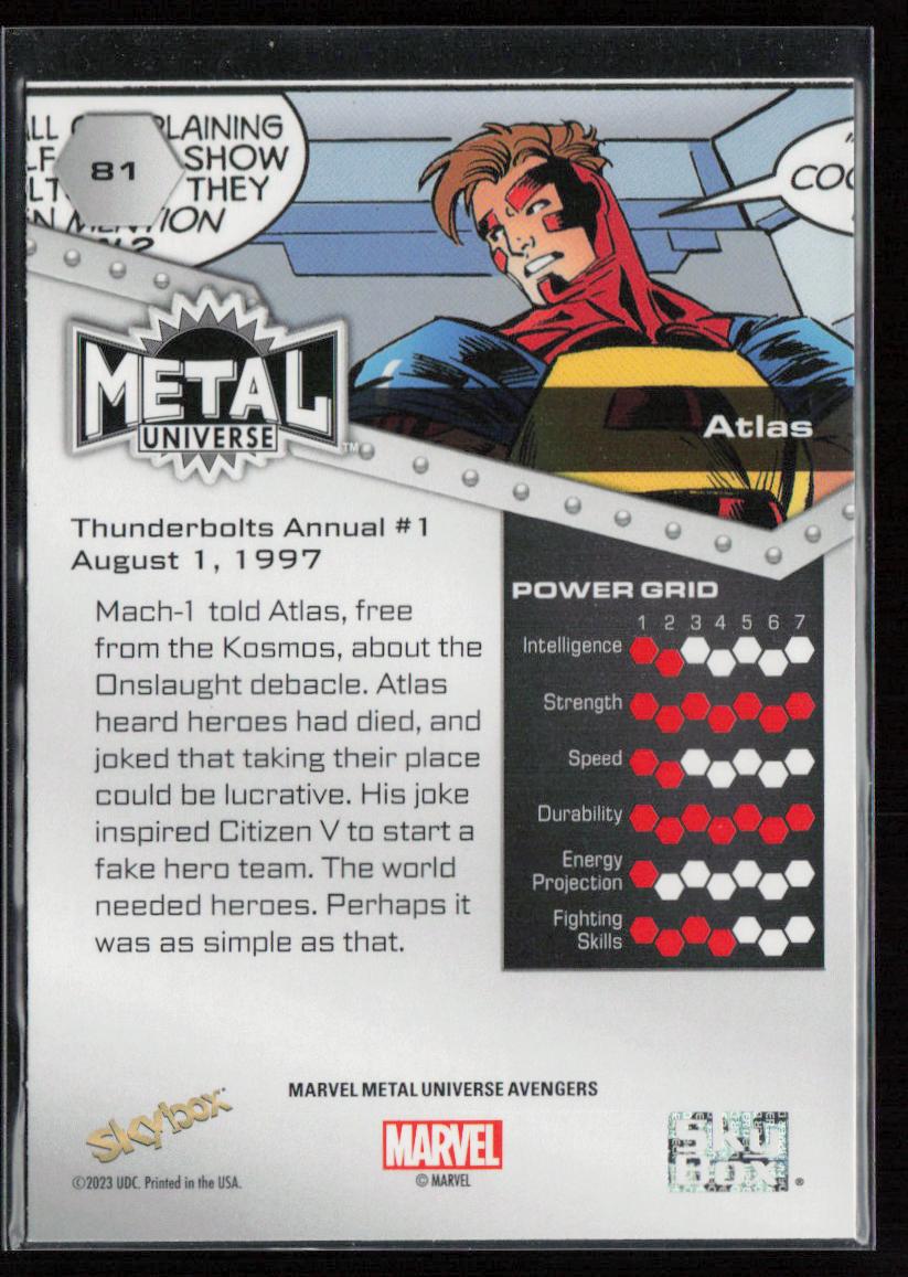 2024 SkyBox Metal Universe Marvel Avengers #81 Atlas