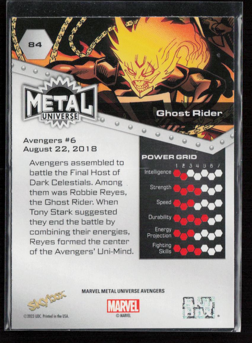 2024 SkyBox Metal Universe Marvel Avengers #84 Ghost Rider