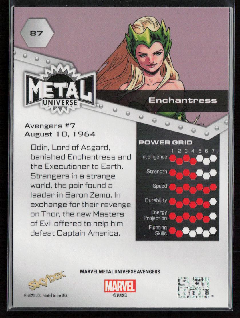 2024 SkyBox Metal Universe Marvel Avengers #87 Enchantress