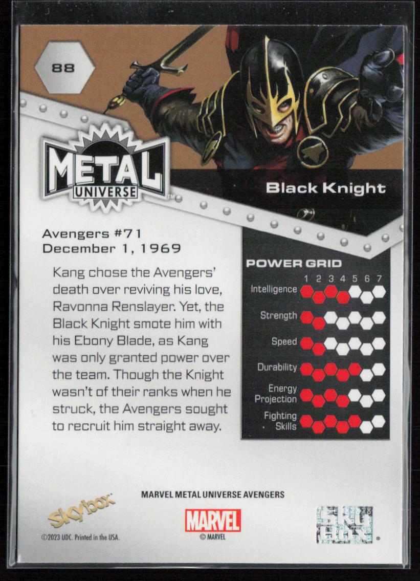 2024 SkyBox Metal Universe Marvel Avengers #88 Black Knight