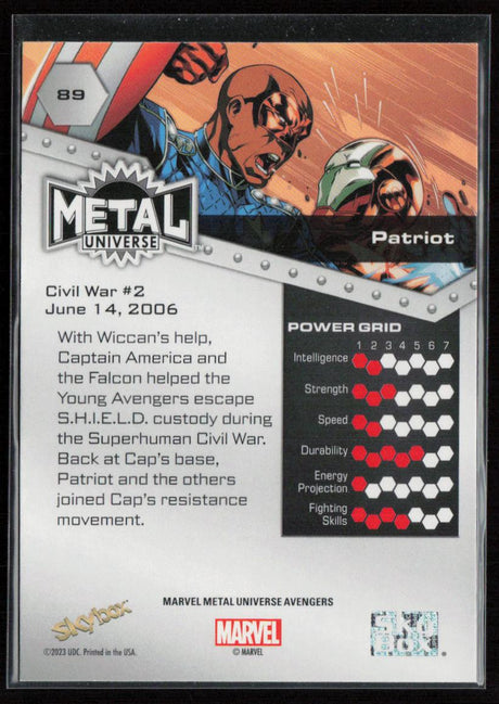 2024 SkyBox Metal Universe Marvel Avengers #89 Patriot