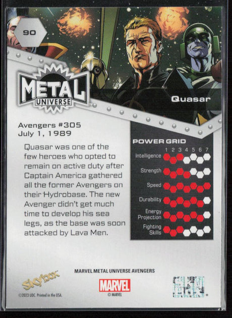 2024 SkyBox Metal Universe Marvel Avengers #90 Quasar