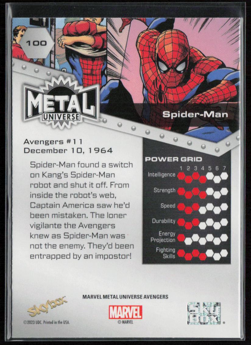 2024 SkyBox Metal Universe Marvel Avengers #100 Spider-Man