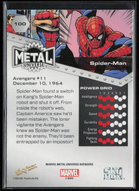 2024 SkyBox Metal Universe Marvel Avengers #100 Spider-Man