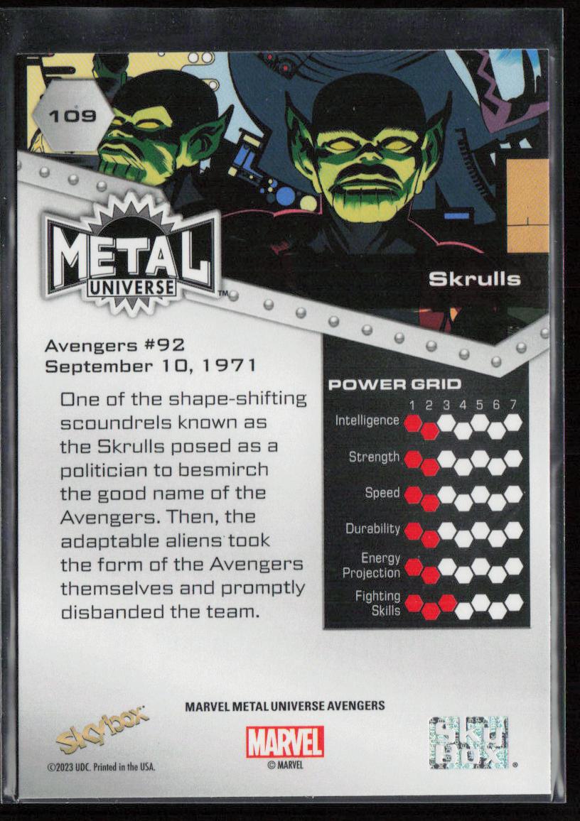 2024 SkyBox Metal Universe Marvel Avengers #109 Skrulls