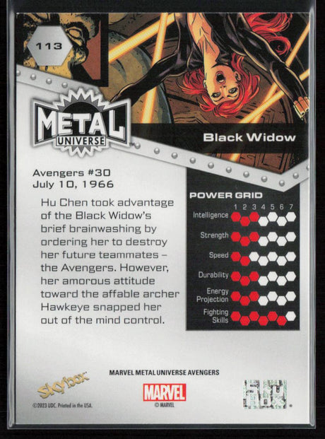 2024 SkyBox Metal Universe Marvel Avengers #113 Black Widow