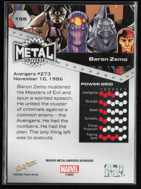 2024 SkyBox Metal Universe Marvel Avengers #156 Baron Zemo