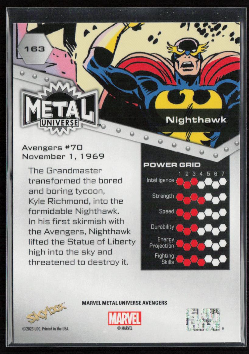 2024 SkyBox Metal Universe Marvel Avengers #163 Nighthawk
