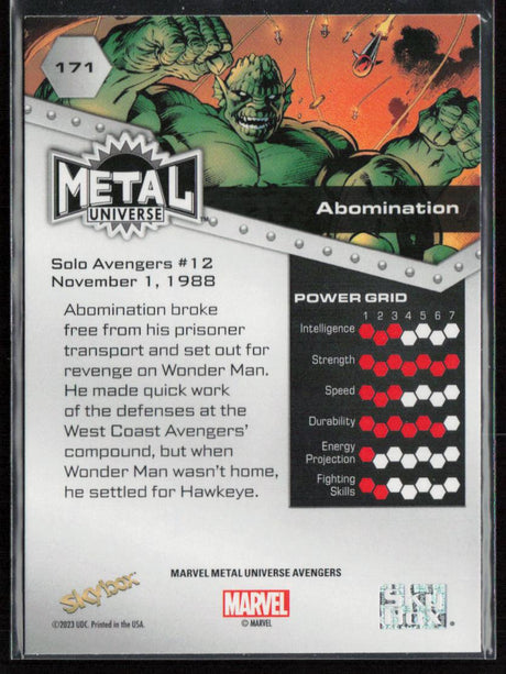 2024 SkyBox Metal Universe Marvel Avengers #171 Abomination