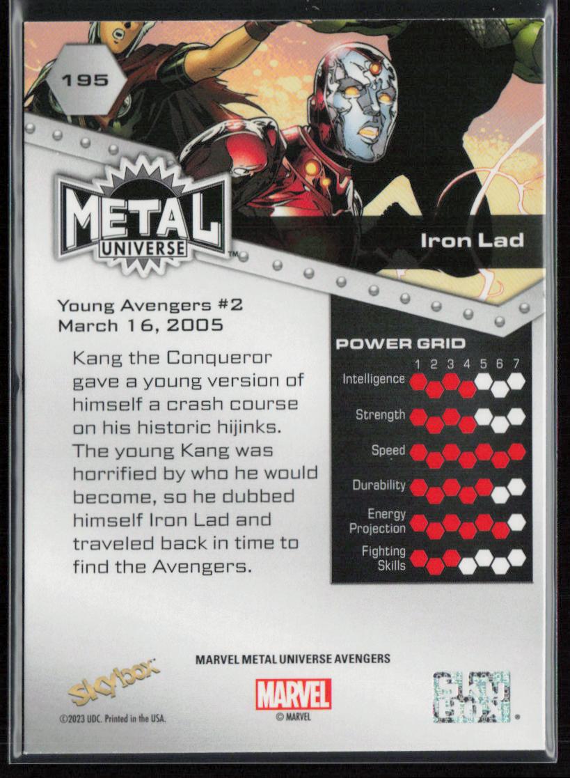 2024 SkyBox Metal Universe Marvel Avengers #195 Iron Lad