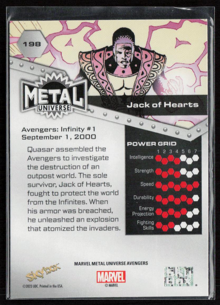 2024 SkyBox Metal Universe Marvel Avengers #198 Jack of Hearts