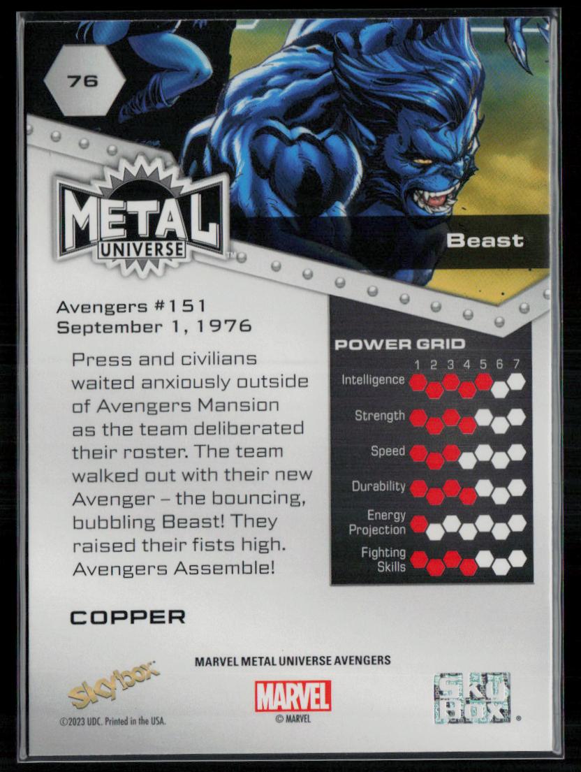 2024 SkyBox Metal Universe Marvel Avengers #76 Beast Copper FX