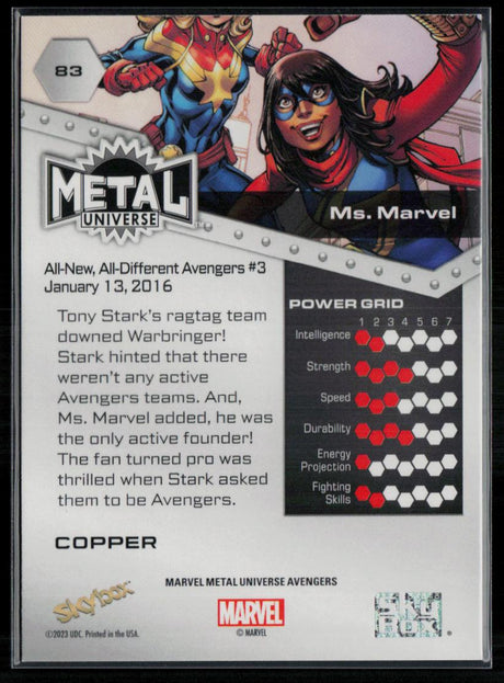 2024 SkyBox Metal Universe Marvel Avengers #83 Ms. Marvel Copper FX