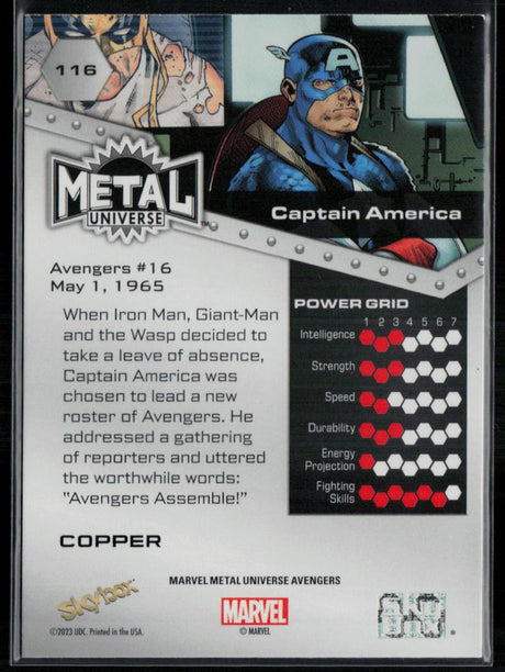 2024 SkyBox Metal Universe Marvel Avengers #116 Captain America Copper FX