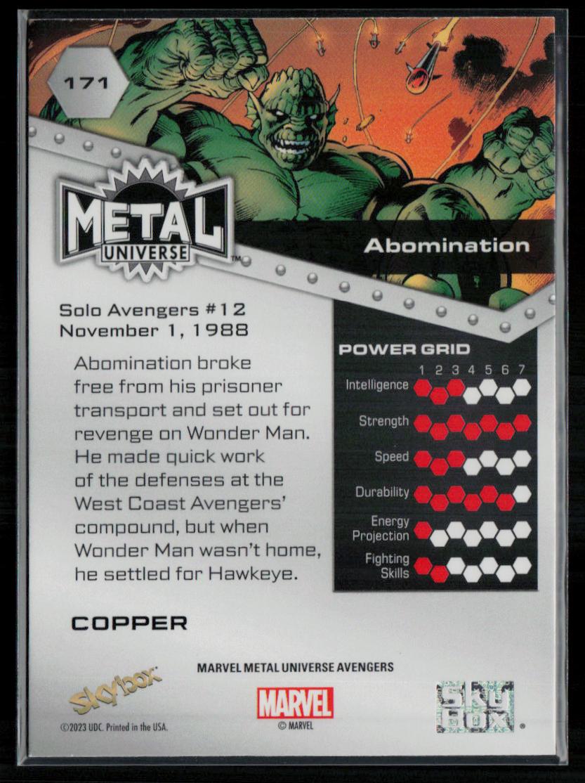 2024 SkyBox Metal Universe Marvel Avengers #171 Abomination Copper FX