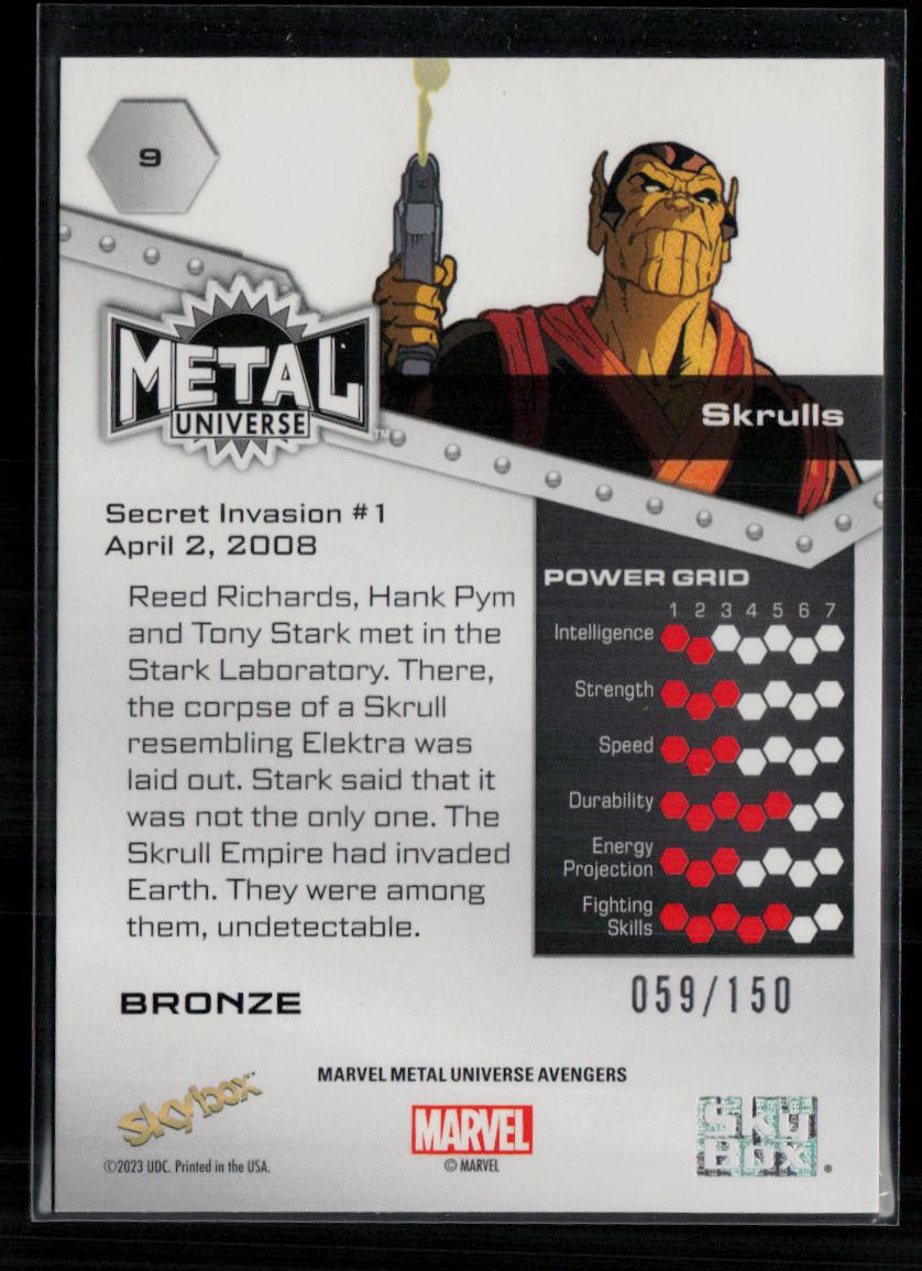 2024 SkyBox Metal Universe Marvel Avengers #9 Skrulls Bronze FX 59/150