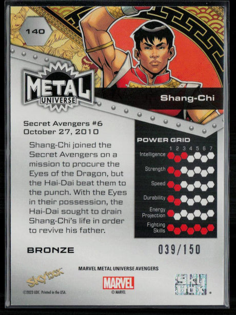 2024 SkyBox Metal Universe Marvel Avengers #140 Shang-Chi Bronze FX 39/150