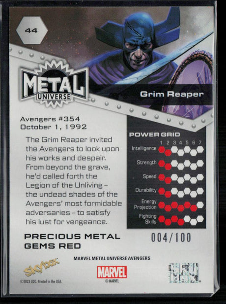 2024 SkyBox Metal Universe Marvel Avengers #44 Grim Reaper PMG Red 4/100