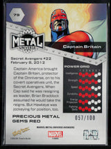 2024 SkyBox Metal Universe Marvel Avengers #79 Captain Britain PMG Red 57/100