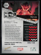2024 SkyBox Metal Universe Marvel Avengers #135 Korvac PMG Red 86/100