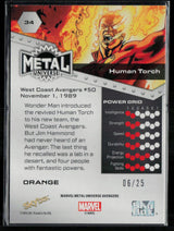 2024 SkyBox Metal Universe Marvel Avengers #34 Human Torch Orange FX