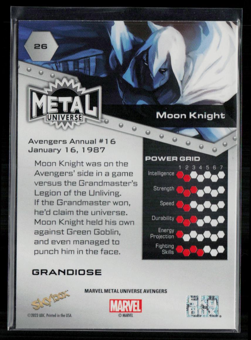 2024 SkyBox Metal Universe Marvel Avengers #26 Moon Knight Grandiose