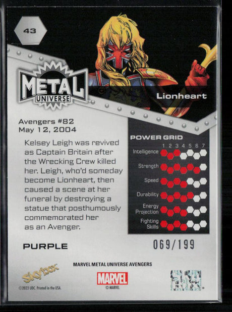 2024 SkyBox Metal Universe Marvel Avengers #43 Lionheart Purple FX 123/199