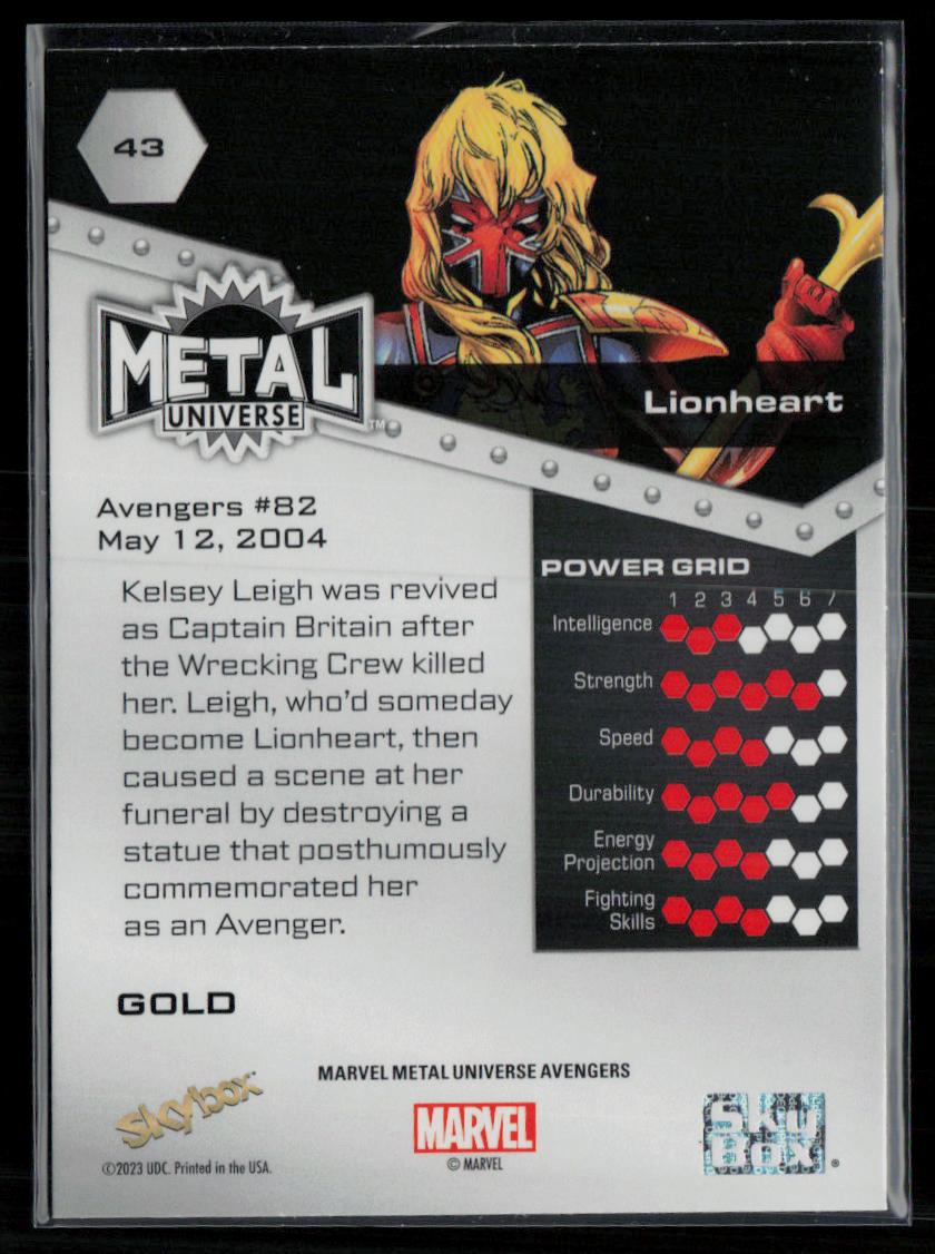 2024 SkyBox Metal Universe Marvel Avengers #43 Lionheart Gold FX