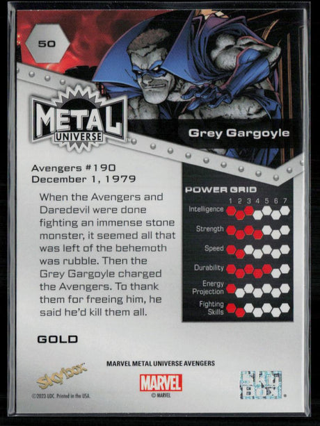 2024 SkyBox Metal Universe Marvel Avengers #50 Grey Gargoyle Gold FX