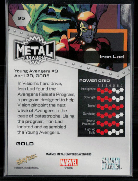 2024 SkyBox Metal Universe Marvel Avengers #95 Iron Lad Gold FX