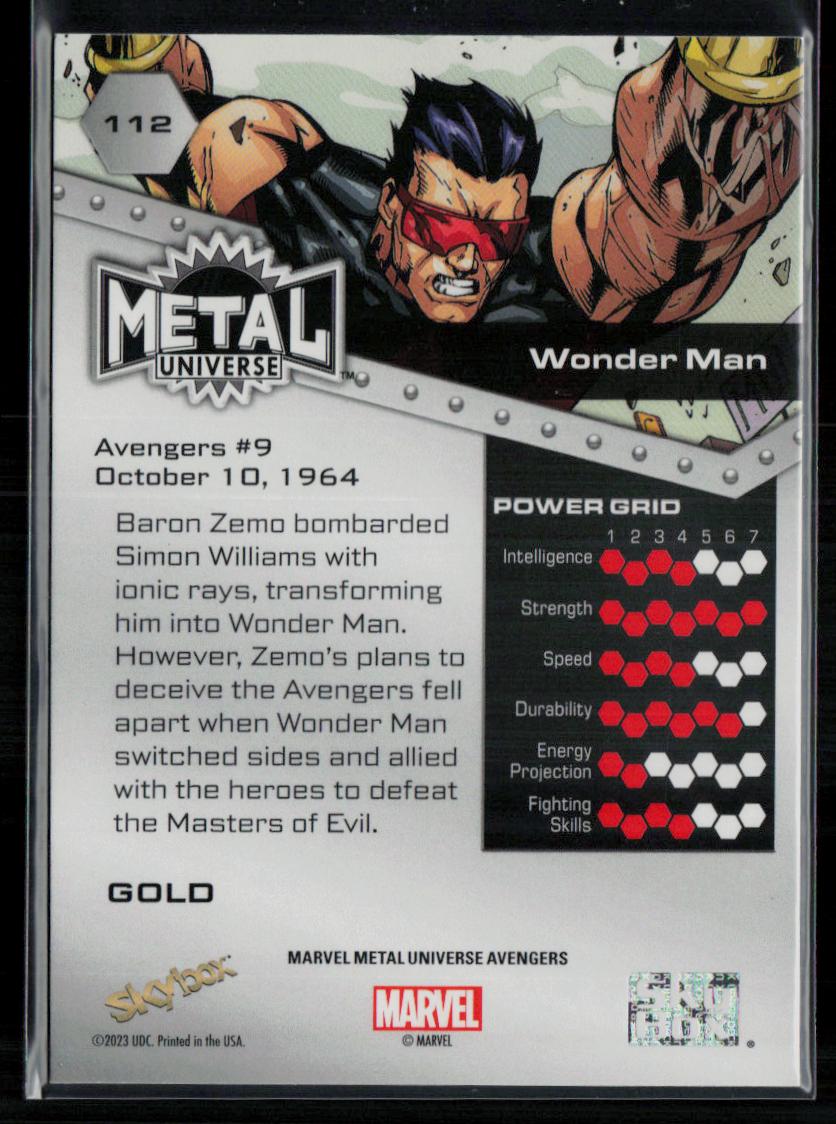 2024 SkyBox Metal Universe Marvel Avengers #112 Wonder Man Gold FX
