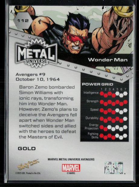 2024 SkyBox Metal Universe Marvel Avengers #112 Wonder Man Gold FX