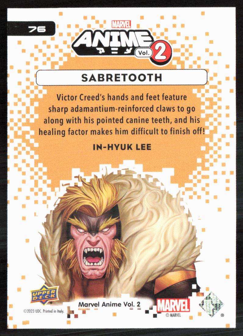 2023 Upper Deck Marvel Anime Vol. 2 #76 Sabretooth