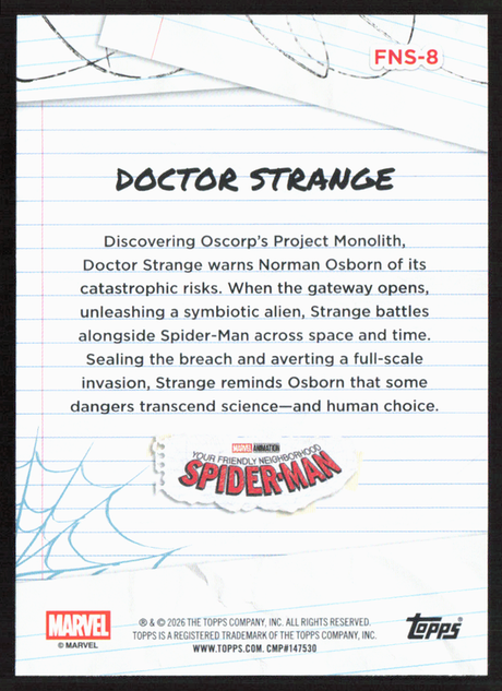 2026 Topps Neon Marvel - FNS-8 Doctor Strange Friendly Neighborhood Spider-Man