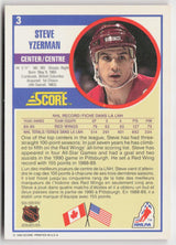 1990-91 Score American #3 Steve Yzerman