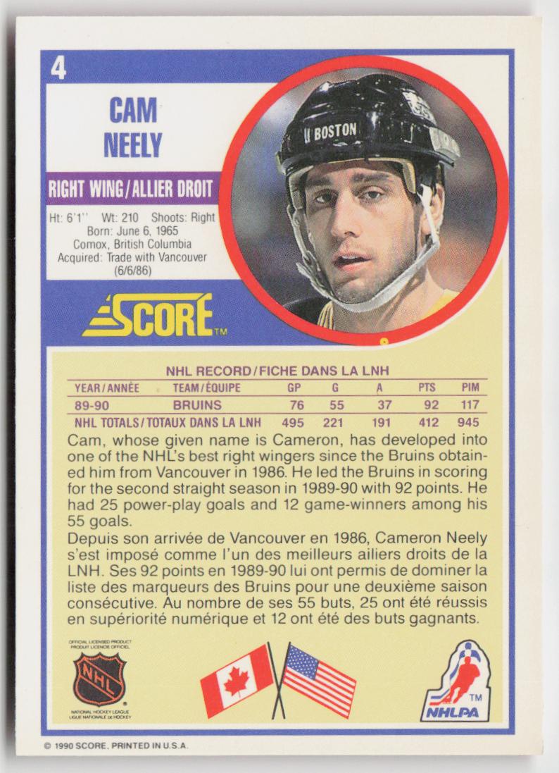 1990-91 Score Canadian #4 Cam Neely