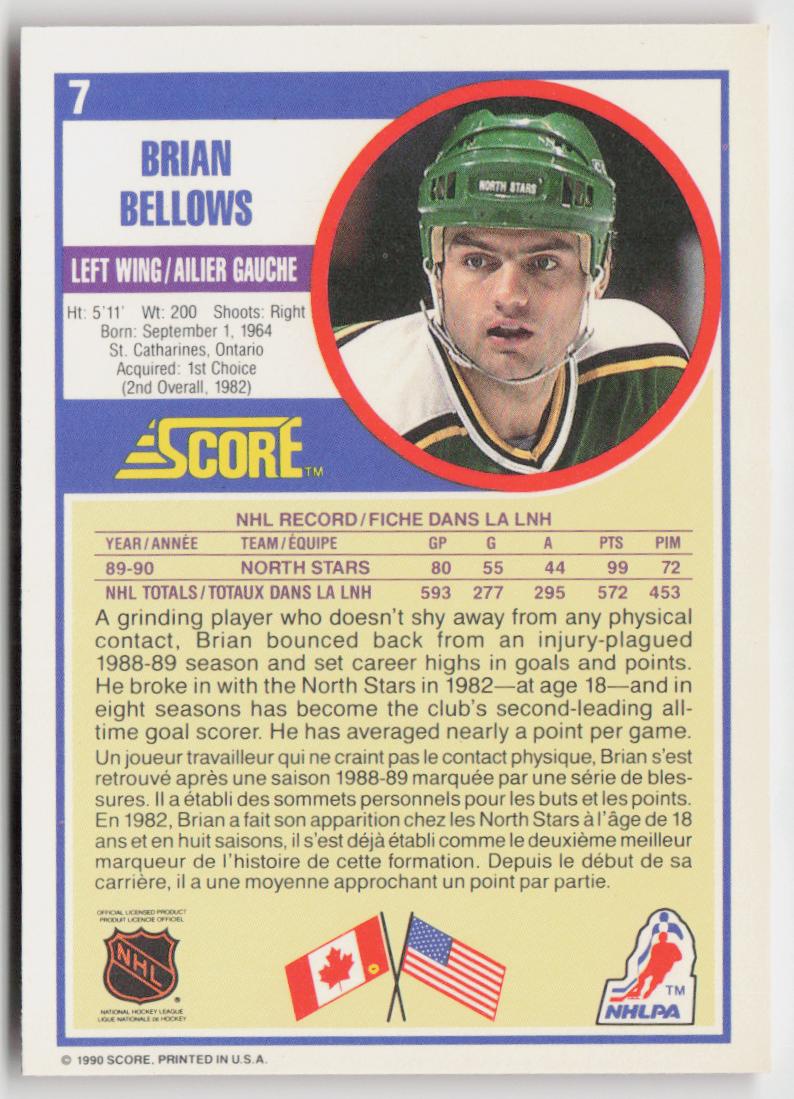 1990-91 Score Canadian #7 Brian Bellows