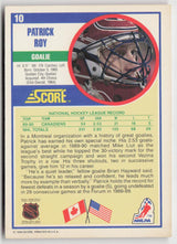 1990-91 Score American #10 Patrick Roy